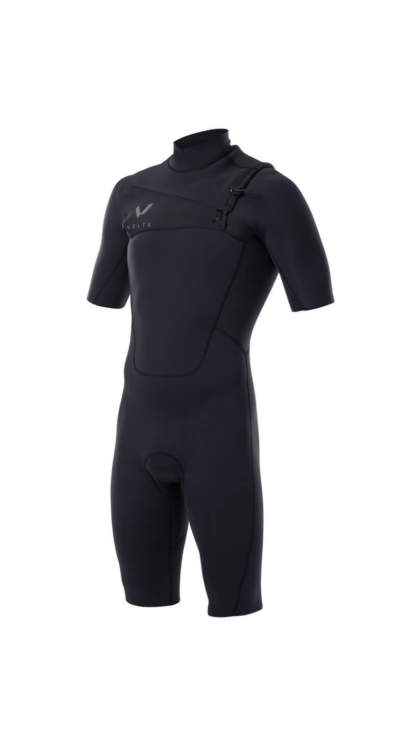 Mens Premium 2/2 Chest-Zip S/S Springsuit